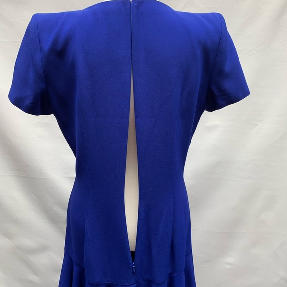 Alexander McQueen Royal,Cobalt Blue V-Neck A-Line Mini Dress Sz 44 US 8 Medium - Picture 8 of 15
